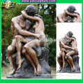 life size casting brass garden sculpture of kissing lover